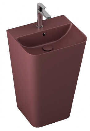 Напольная раковина ISVEA Sott’Aqua 10SQ37001SV-2R 50х42х83 бордовая прямоугольная, цвет красный
