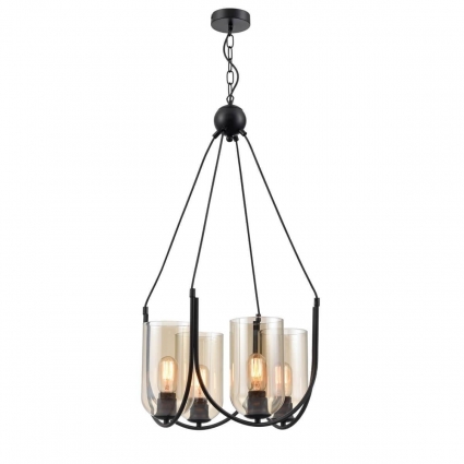 Подвесная люстра Vele Luce Fiamma VL5812P04 в стиле модерн, цвет черный