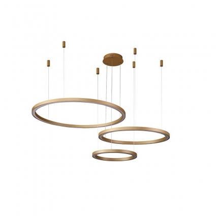 Подвесная люстра Crystal Lux FORTUNA SP158W LED D400+600+800 GOLD в стиле модерн, цвет золотой
