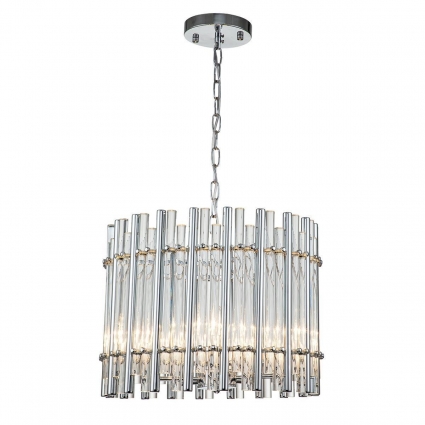 Подвесная люстра Indigo Violino 12025/5P Chrome V000307 в классическом стиле, цвет хром