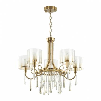 Подвесная люстра Odeon Light Exclusive Nicole 4886/5 в стиле модерн, цвет янтарный