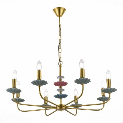Подвесная люстра Evoluce Attic SLE1117-203-08 в стиле модерн, цвет золотой