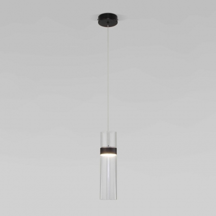Подвесной светодиодный светильник Eurosvet Lumen 50244/1 LED черный/прозрачный в современном стиле, цвет черный