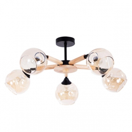 Потолочная люстра Arte Lamp Branson A4370PL-5BR в стиле кантри, цвет янтарный