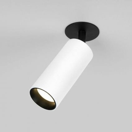 Встраиваемый светодиодный спот Elektrostandard Diffe 25052/Led белый/черный a058173 в современном стиле, цвет белый