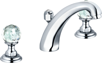 Смеситель для раковины Kludi 1926 5104305G5 хром двухвентильный, длина излива 14.5 см