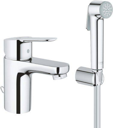 Смеситель для раковины Grohe Start Edge 23773000 с гигиеническим душем, однорычажный, хром