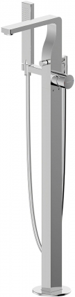 Смеситель для ванны с душем Bravat Arc F66061C-B3-ENG напольный, хром, однорычажный, длина излива 18.6 см