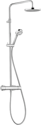 Душевая стойка Kludi Logo Dual Shower System 6809205-00 с термостатом, хром, штанга 126 см, шланг пластиковый 160 см