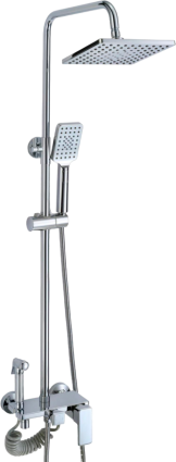 Душевая стойка Savol S-600708D с гигиеническим душем, хром, штанга 148 см