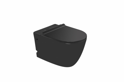Унитаз подвесной SantiLine SL-5031MB с импульсной системой смыва, черный, овальный, 36x58 см