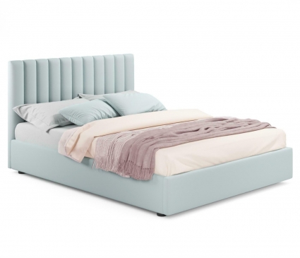 Кровать с подъемным механизмом LASKA Family Olivia 180х200 мятного цвета, с изголовьем, с ящиком для хранения