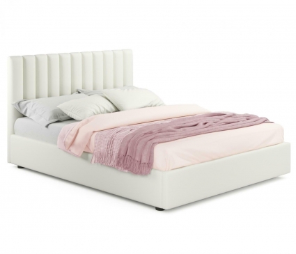Кровать с подъемным механизмом LASKA Family Olivia 180х200 светло-бежевого цвета, с изголовьем, с ящиком для хранения