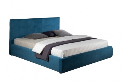 Кровать LASKA Family Selesta 160х200 с подъемным механизмом и матрасом синего цвета, с изголовьем, с ящиком для хранения