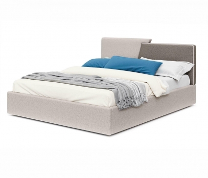 Кровать с подъемным механизмом LASKA Family Vega 160х200 песочного цвета, с изголовьем, с ящиком для хранения