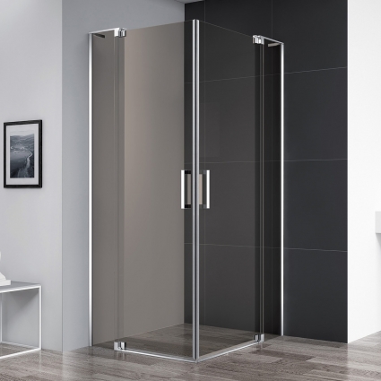 Душевой уголок Cezares Slider AH 2 70/80-90/100 BR Cr профиль хром, стекло бронза, прямоугольный, двери распашные