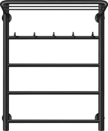 Полотенцесушитель электрический Secado Триада 1 КСП 60x50, черный, R, лесенка