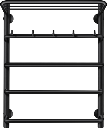 Полотенцесушитель электрический Secado Мерида 1 КСП 60x50, черный, R, лесенка