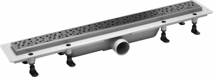 Душевой лоток Plastbrno DESIGN 5 SZA5650 с решеткой и опорами, в пол около стены, выпуск прямой