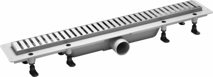 Душевой лоток Plastbrno DESIGN 3 SZA3650 с решеткой и опорами, в пол около стены, выпуск прямой