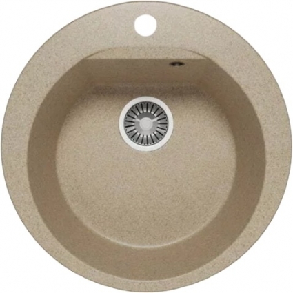 Мойка кухонная Polygran Atol 627475 песочная матовая, круглая, 52x52 см