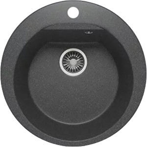 Мойка кухонная Polygran Atol 627444 черная матовая, круглая, 52x52 см