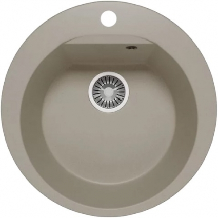 Мойка кухонная Polygran Atol 627437 серая матовая, круглая, 52x52 см