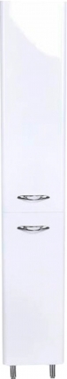 Шкаф-пенал Style Line Каре 30 L Люкс Plus, белый, с бельевой корзиной, с дверками, глянцевый