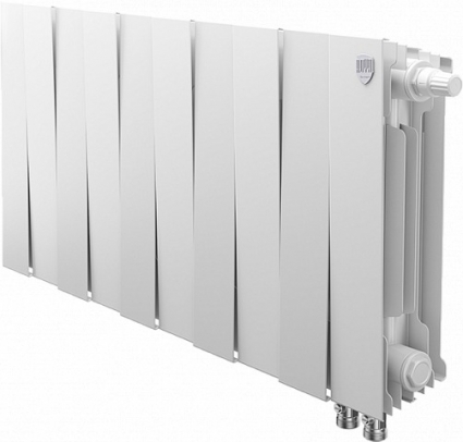 Радиатор биметаллический Royal Thermo Piano Forte 300 VDR bianco traffico, 10 секций, на площадь 14 кв.м., белый, 80x10x38 см