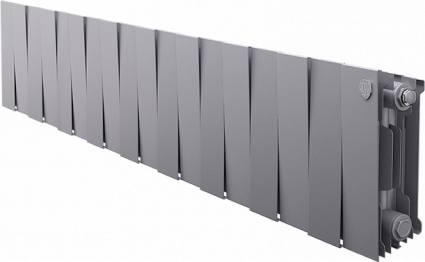 Радиатор биметаллический Royal Thermo Piano Forte 200 silver satin, 18 секций, серебро, 144x10x28 см
