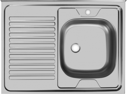 Мойка кухонная Ukinox Стандарт STD800.600 ---5C 0RS матовая, прямоугольная, 80x60 см
