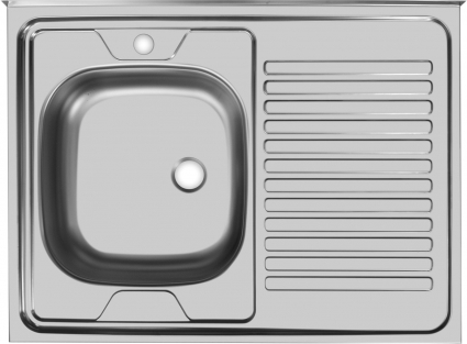 Мойка кухонная Ukinox Стандарт SSTD800.600 ---4C 0L- матовая, прямоугольная, 80x60 см