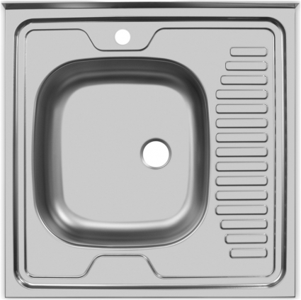 Мойка кухонная Ukinox Стандарт STD600.600 ---4C 0L- матовая, квадратная, 60x60 см