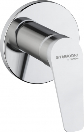 Смеситель для душа STWORKI by Damixa Дублин HFDB75000 C ВНУТРЕННЕЙ ЧАСТЬЮ, хром, встроенный, однорычажный, латунь в современном стиле