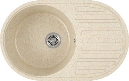 Мойка кухонная Domaci Бьелла DMC-18 бежевая матовая, овальная, 72x45 см