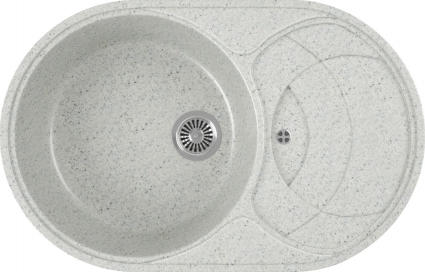 Мойка кухонная Domaci Бьелла DMC-18S серая матовая, овальная, 77x49 см