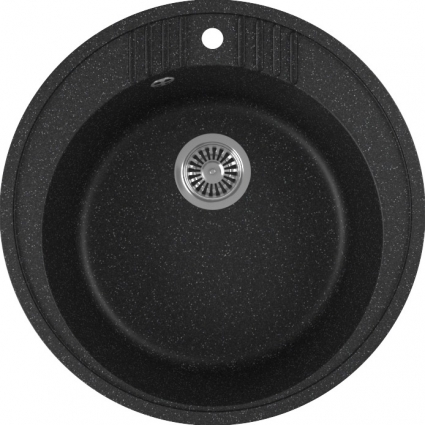 Мойка кухонная Domaci Бьелла DMC-05S черная матовая, круглая, 51x51 см