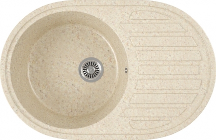 Мойка кухонная Domaci Бьелла DMC-18L бежевая матовая, овальная, 77x50 см
