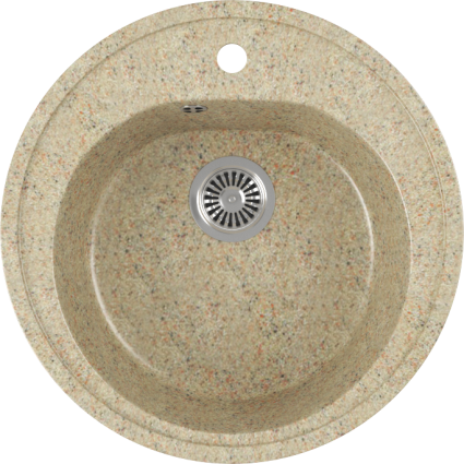 Мойка кухонная Domaci Бьелла DMC-08-302 песочная матовая, круглая, 50.5x50.5 см