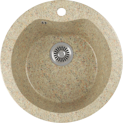 Мойка кухонная Domaci Бьелла DMC-08S-302 песочная матовая, круглая, 47.5x47.5 см