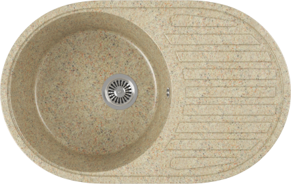 Мойка кухонная Domaci Бьелла DMC-18-302 песочная матовая, овальная, 72x45 см