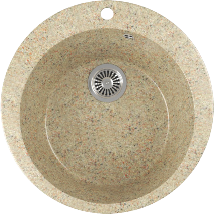 Мойка кухонная Domaci Бьелла DMC-05-302 песочная матовая, круглая, 47.5x47.5 см