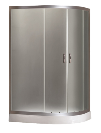 Душевой уголок Loranto CS-1285 SK low L 100х80х195 профиль хром, стекло матовая, левый, прямоугольный-асимметричный, двери раздвижные