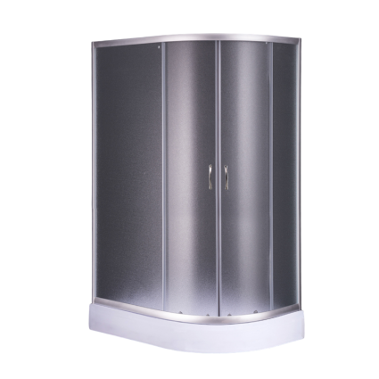 Душевой уголок Loranto Sunway CS-827AL 120х80х195 профиль хром, стекло матовое, прямоугольный-асимметричный, двери раздвижные