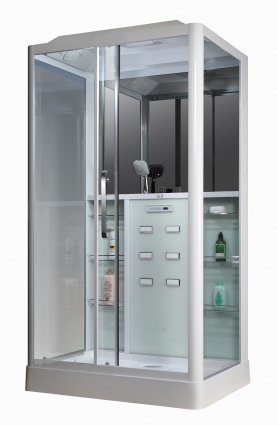 Душевая кабина Loranto Selak CS 127 L 90х120х215 профиль белый, стекло прозрачное, левая, прямоугольная, поддон низкий