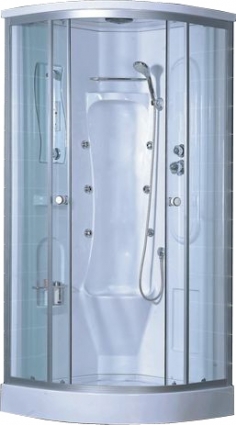 Душевая кабина Loranto CS-005 M (8131) 90х90х220 профиль хром, стекло прозрачное, четверть круга, поддон низкий