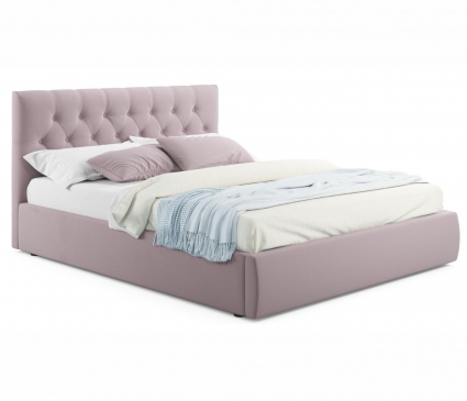 Кровать LASKA Family Verona 180х200 с ортопедическим основанием серо-розового цвета, с изголовьем, без ящиков