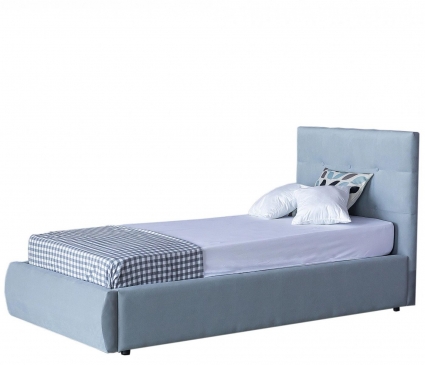 Кровать LASKA Family Selesta 90х200 с подъемным механизмом и матрасом серого цвета, с изголовьем, с ящиком для хранения