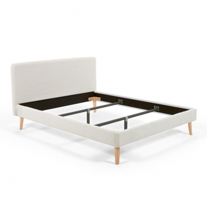 La Forma LYDIA Bed, mattress 160x200 white fleece fabric