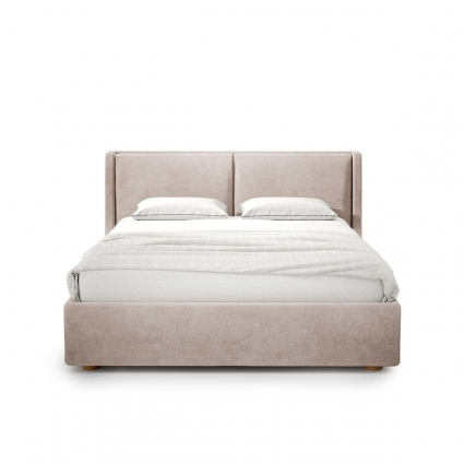 Кровать The IDEA Iris 160х200 бежевого цвета  с изголовьем, без ящиков